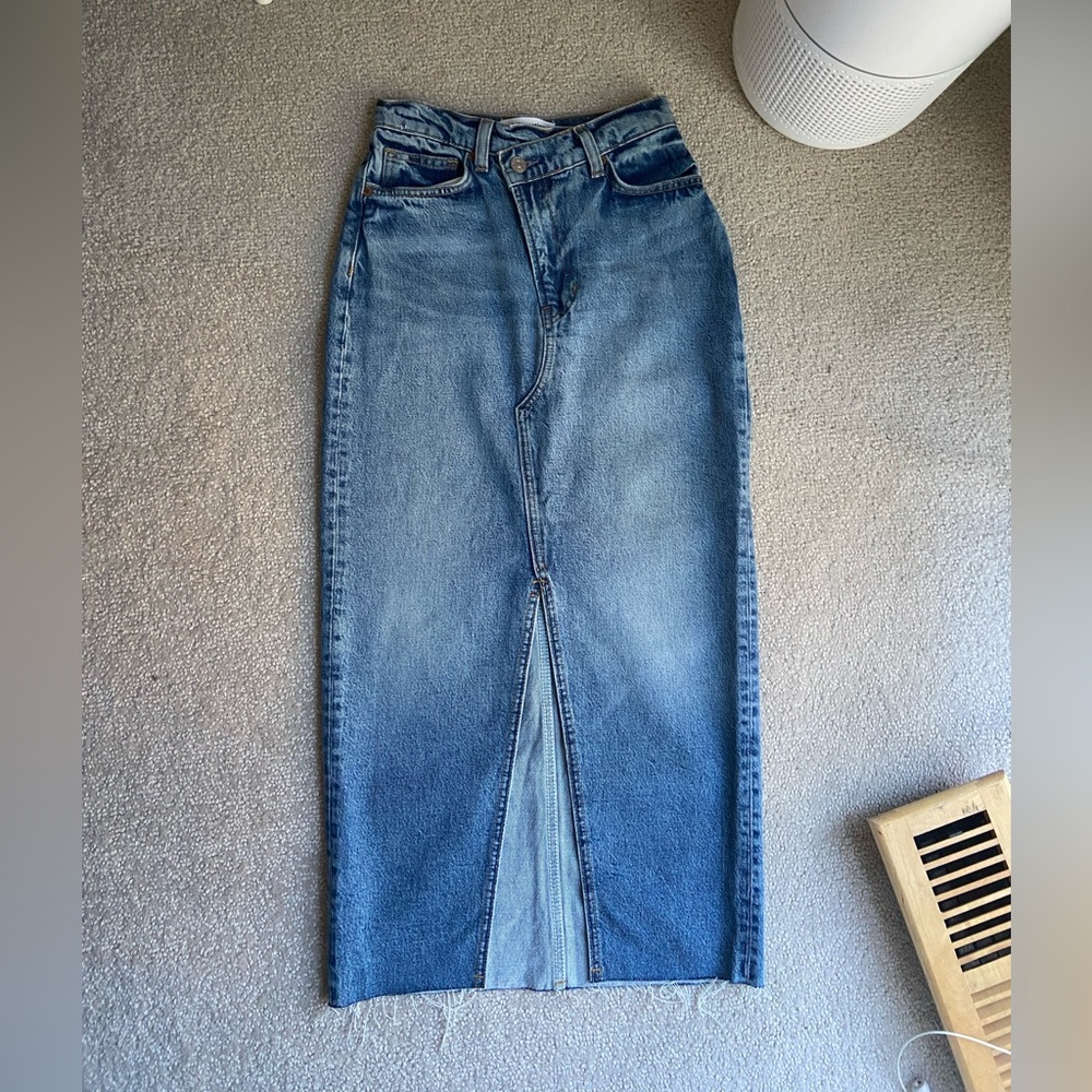 Reformation Nila Long Denim Skirt